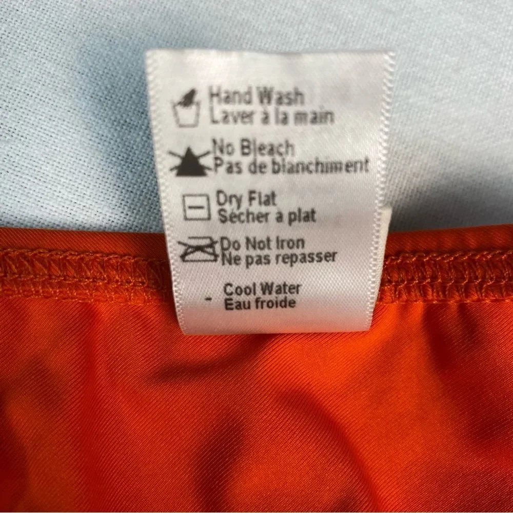 L*Space Orange Fringe Halter Bikini Top Womens Size M Made in USA
